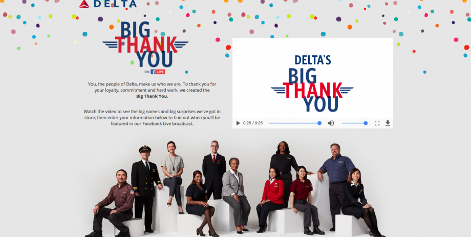 Delta Airlines a mulțumit fiecărui angajat într-un maraton de 50 de ore pe Facebook Live
